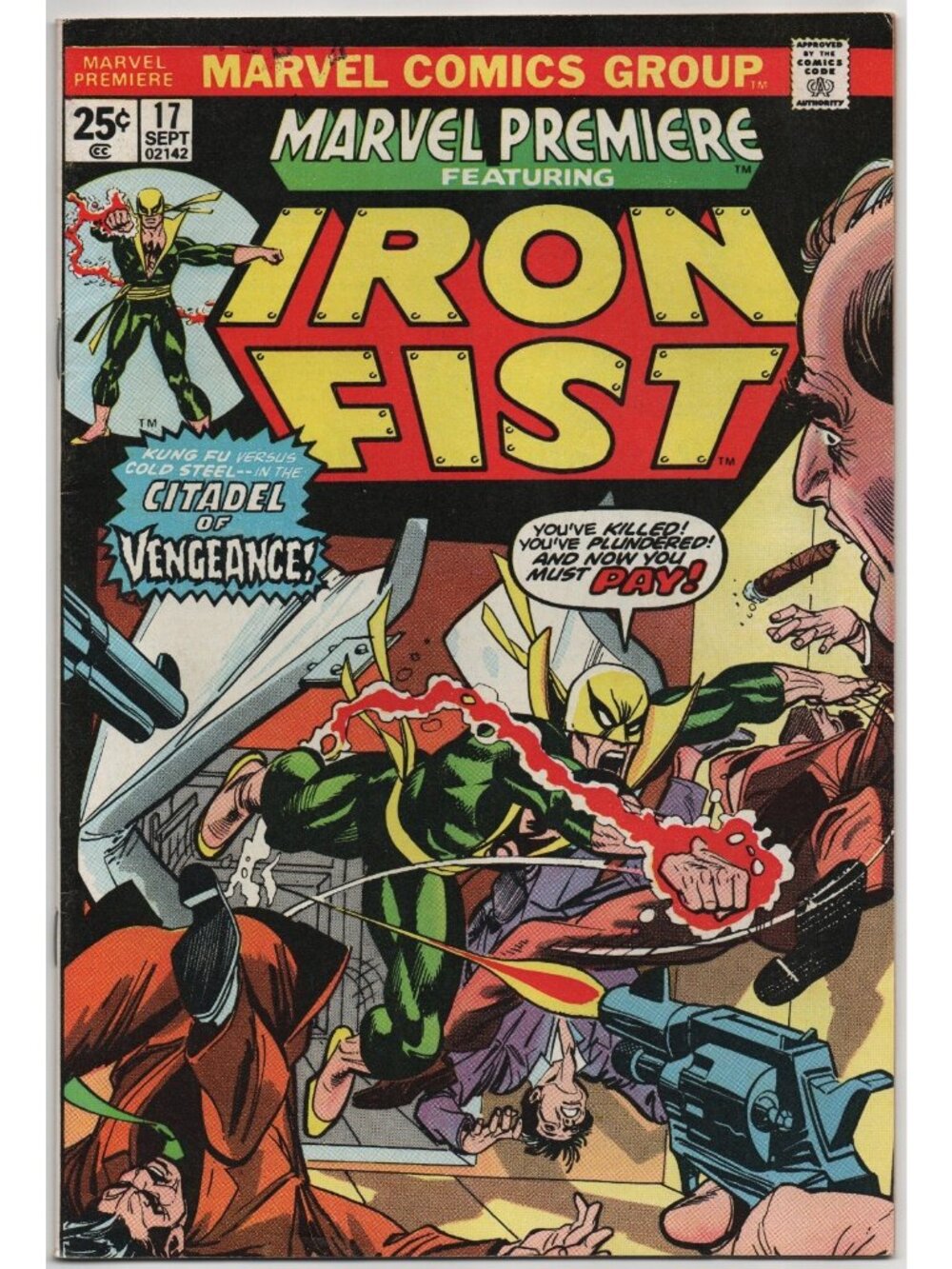 Marvel Premiere 17 Marvel Comics 1974 FN 6.0 3rd Iron Fist Gil Kane